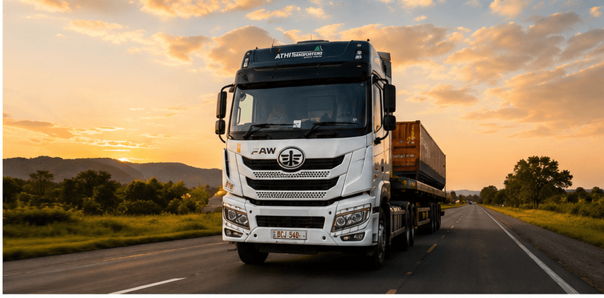Athi Transporters truck on the road